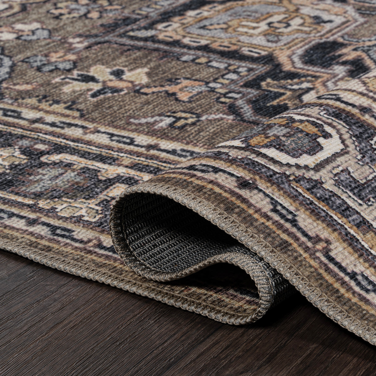 Cirali Ornate Large Medallion Machine-Washable Runner Rug