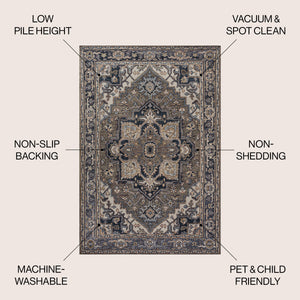 Cirali Ornate Large Medallion Machine-Washable Area Rug