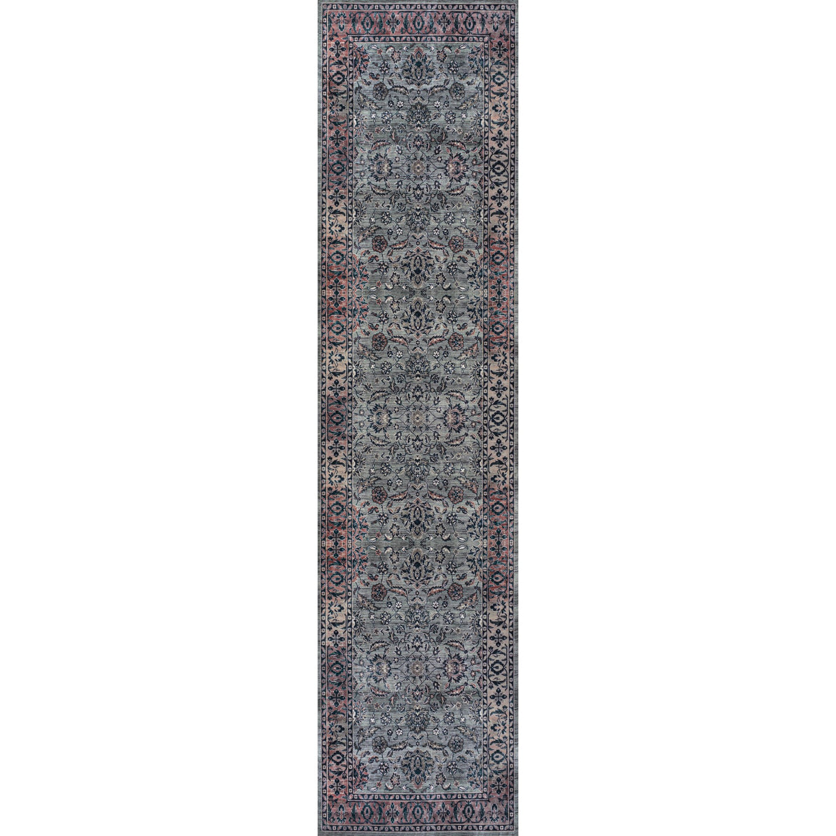 Victoria Ornate Persian All-Over Machine-Washable Runner Rug