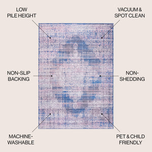 Regis Bohemian Medallion Machine-Washable Area Rug