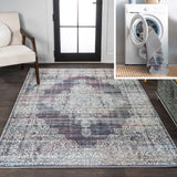 Regis Bohemian Medallion Machine-Washable Area Rug