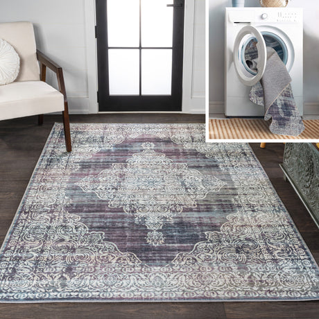 Regis Bohemian Medallion Machine-Washable Area Rug