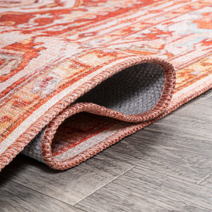 Asa Ornate Medallion Machine-Washable Square Area Rug