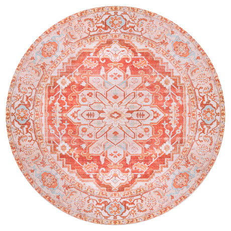 Asa Ornate Medallion Machine-Washable Round Area Rug