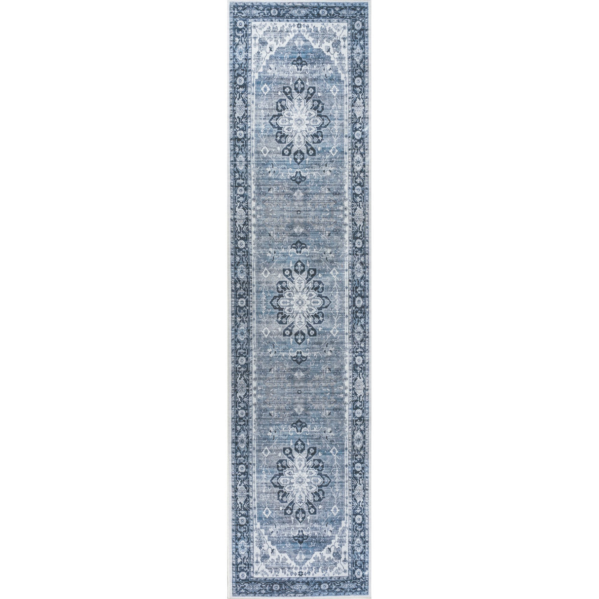 Asa Ornate Medallion Machine-Washable Runner Rug