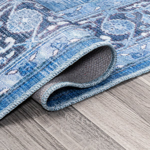 Maris Ornate Medallion Machine-Washable Square Area Rug