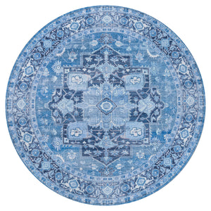 Maris Ornate Medallion Machine-Washable Round Area Rug