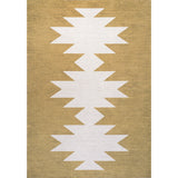 Chayton Minimalist Geometric Machine-Washable MossArea Rug