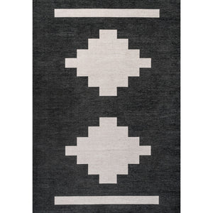 Adriel Geometric Tribal Machine-Washable Area Rug