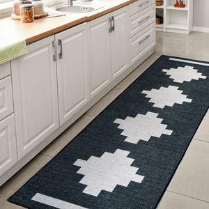 Adriel Geometric Medallion Machine-Washable Runner Rug
