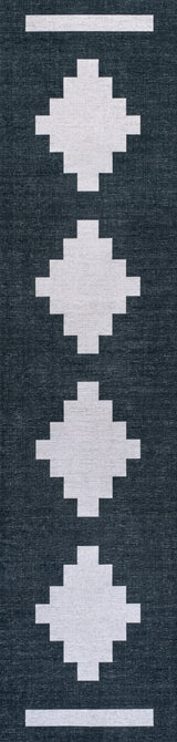Adriel Geometric Medallion Machine-Washable Runner Rug