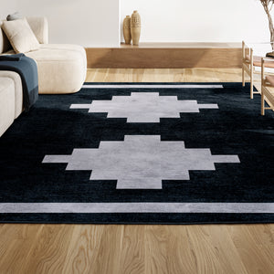 Adriel Geometric Medallion Machine-Washable Area Rug