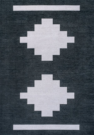 Adriel Geometric Medallion Machine-Washable Area Rug