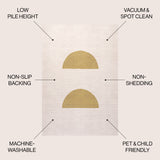 Luola Minimalist Geometric Machine-Washable Area Rug