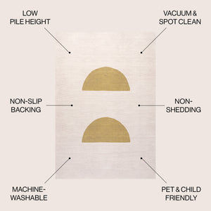 Luola Minimalist Geometric Machine-Washable Area Rug