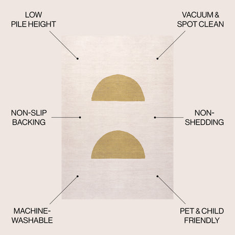 Luola Minimalist Geometric Machine-Washable Area Rug