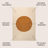 Cirkel Minimalist Geometric Dot Machine-Washable Area Rug