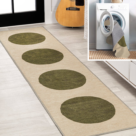Cirkel-Minimalist-Geometric-Dot-Machine-Washable-Runner-Rug-Runner-Rugs