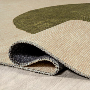 Cirkel Minimalist Geometric Dot Machine-Washable Runner Rug