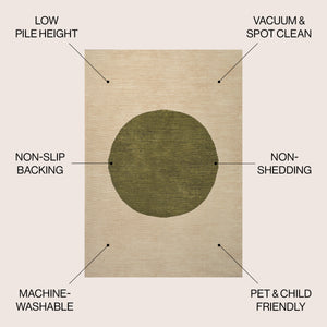 Cirkel Minimalist Geometric Dot Machine-Washable Area Rug