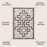 Ashkii Minimalist Medallion Machine-Washable Area Rug