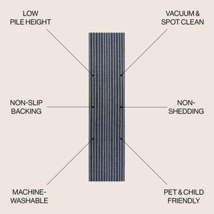 Rand Distressed Ticking Stripe Machine-Washable Runner Rug