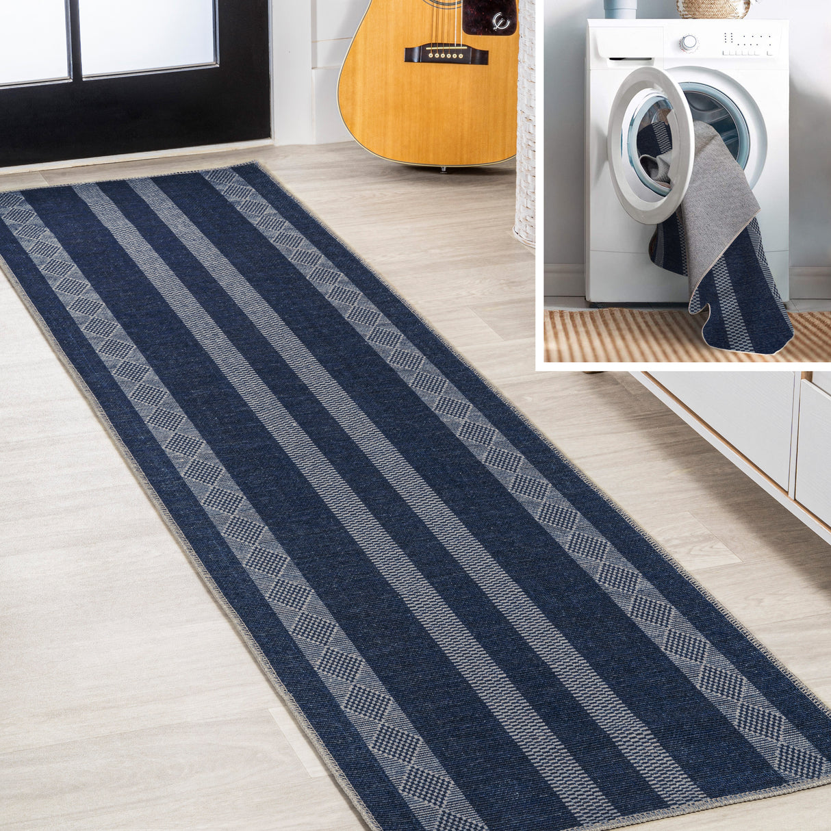 Nautisk-Trellis-Stripe-Machine-Washable-Runner-Rug-Runner-Rugs