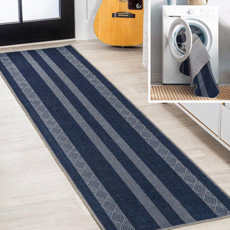 Nautisk-Trellis-Stripe-Machine-Washable-Runner-Rug-Runner-Rugs