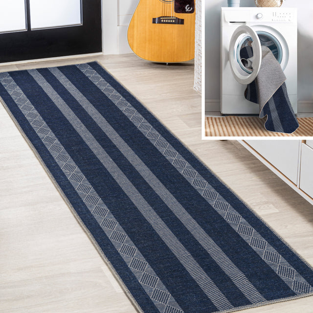 Nautisk-Trellis-Stripe-Machine-Washable-Runner-Rug-Runner-Rugs