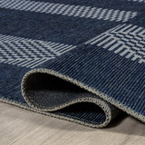 Nautisk Trellis Stripe Machine-Washable Area Rug