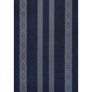 Nautisk Trellis Stripe Machine-Washable Area Rug