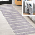 Bande-Distressed-Ticking-Stripe-Machine-Washable-Runner-Rug-Runner-Rugs