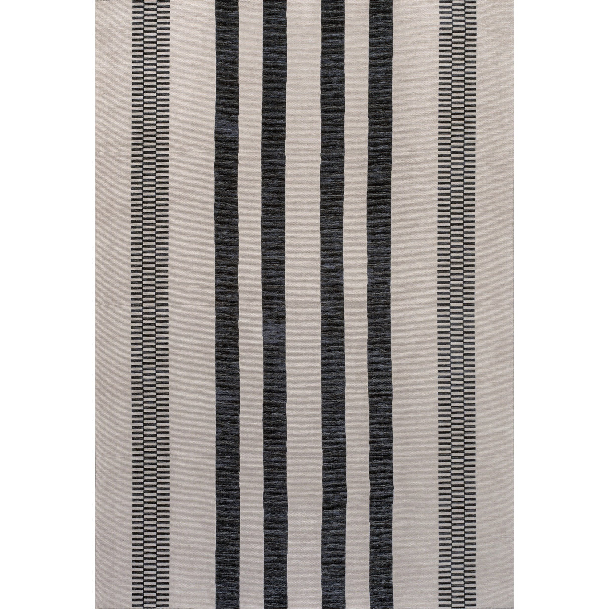 Vichy Geometric Striped Machine-Washable Area Rug