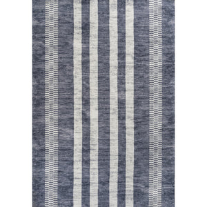Vichy Geometric Simple Striped Machine-Washable Area Rug