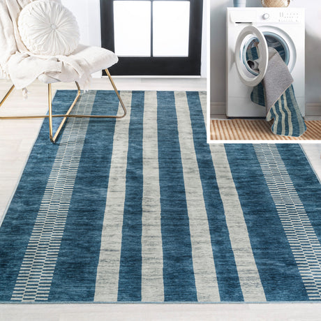 Vichy-Geometric-Simple-Striped-Machine-Washable-Area-Rug-Area-Rugs