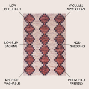 Timantii Modern Trellis Kilim Machine-Washable Area Rug