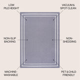 Sloane Classic 2-Stripe Border Washable Area Rug