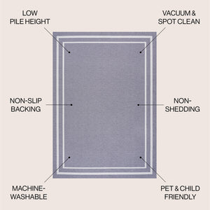 Sloane Classic 2-Stripe Border Washable Area Rug