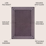 Sloane Classic 2-Stripe Border Washable Area Rug