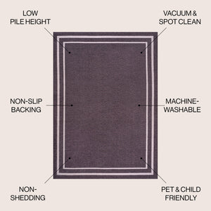 Sloane Classic 2-Stripe Border Washable Area Rug