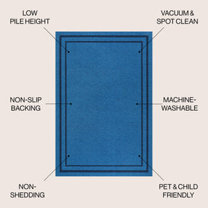 Sloane Classic 2-Stripe Border Washable Area Rug