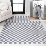 Ainsley Modern Cottage Checkerboard Washable Area Rug