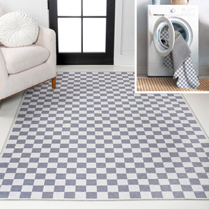 Ainsley Modern Cottage Checkerboard Washable Area Rug