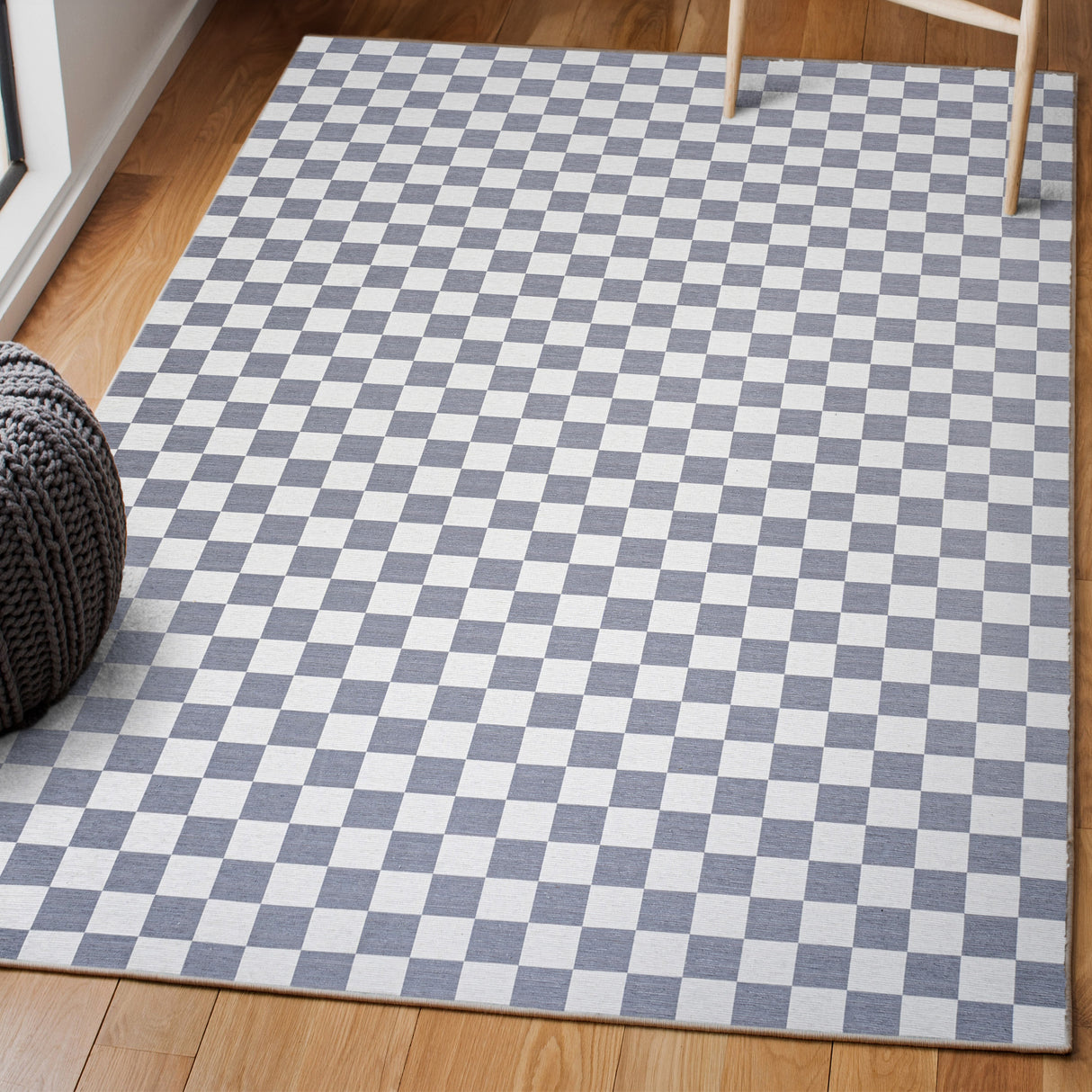 Ainsley Modern Cottage Checkerboard Washable Area Rug