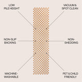 Ainsley Modern Cottage Checkerboard Washable Runner Rug
