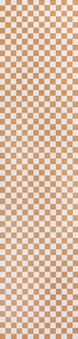 Ainsley Modern Cottage Checkerboard Washable Runner Rug