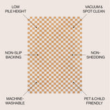 Ainsley Modern Cottage Checkerboard Washable Area Rug
