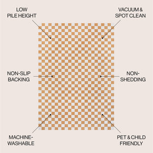 Ainsley Modern Cottage Checkerboard Washable Area Rug
