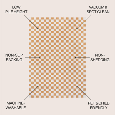 Ainsley Modern Cottage Checkerboard Washable Area Rug