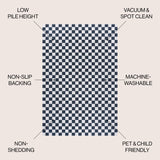 Ainsley Modern Cottage Checkerboard Washable Area Rug